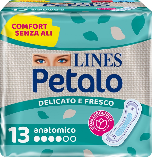LINES PETALO BLU ASSORBENTE ANATOMICO 13 PEZZI - farmagiri