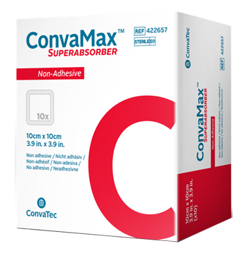 MEDICAZIONE AVANZATA CONVAMAX SUPERABSORBER NON-ADHESIVE 10 X 10 CM 10 PEZZI - farmagiri