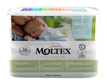 PANNOLINI MOLTEX PURE & NATURE NEW BORN 2-5 KG TAGLIA 1 22 PEZZI - farmagiri