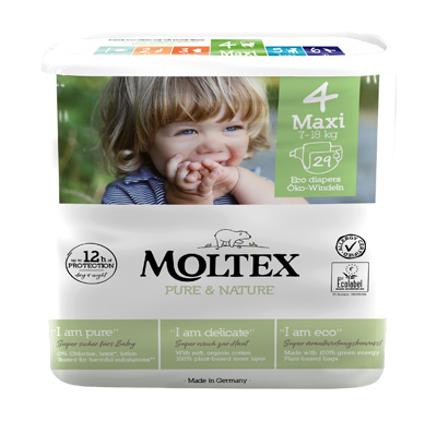 PANNOLINI MOLTEX PURE & NATURE MAXI 7-14 KG TAGLIA 4 29 PEZZI - farmagiri