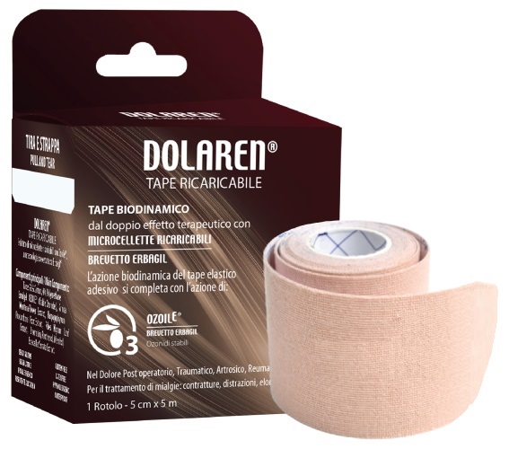 DOLAREN TAPE RICARICABILE CEROTTO TERAPEUTICO BEIGE CM 5X5 M IN ROTOLO - farmagiri