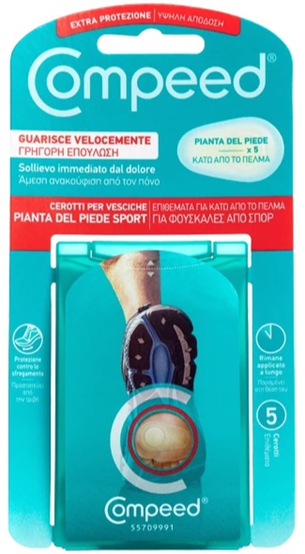 COMPEED CEROTTI PER VESCICHE PIANTA PIEDE SPORT 5 PEZZI - farmagiri