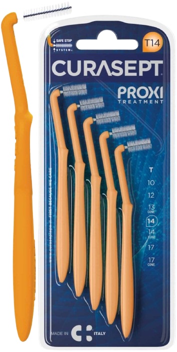 CURASEPT PROXI ANGLE T14 ARANCIO/ORANGE 5 PEZZI - farmagiri