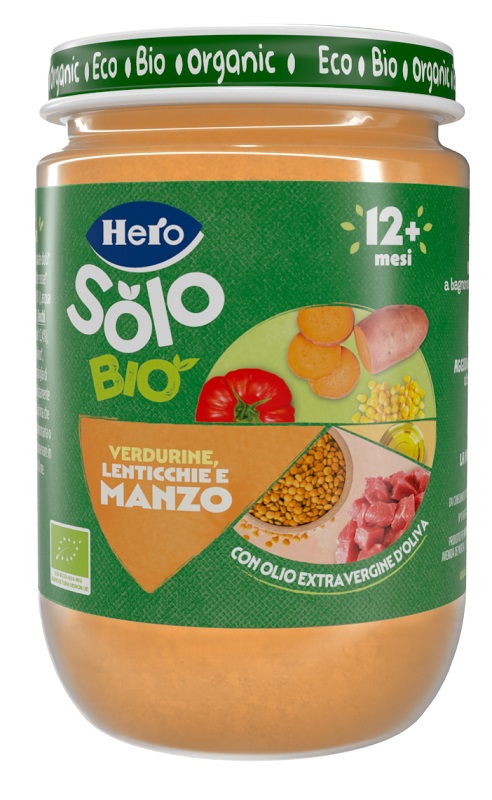 HERO SOLO OMOGENEIZZATO VERDURINE LENTICCHIE MANZO 100% BIO 190 G - farmagiri