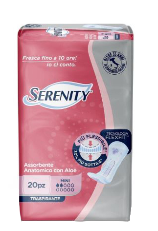 SERENITY ASSORBENTE ANATOMICO CON ALOE FLEXIT MINI 20 PEZZI - farmagiri