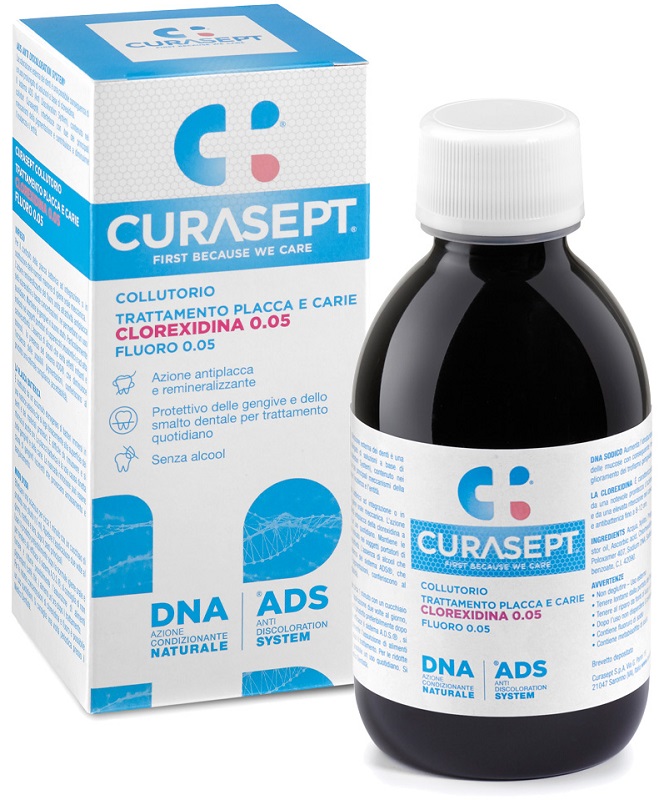 CURASEPT COLLUTORIO 0,05 ADS + DNA 200 ML - farmagiri