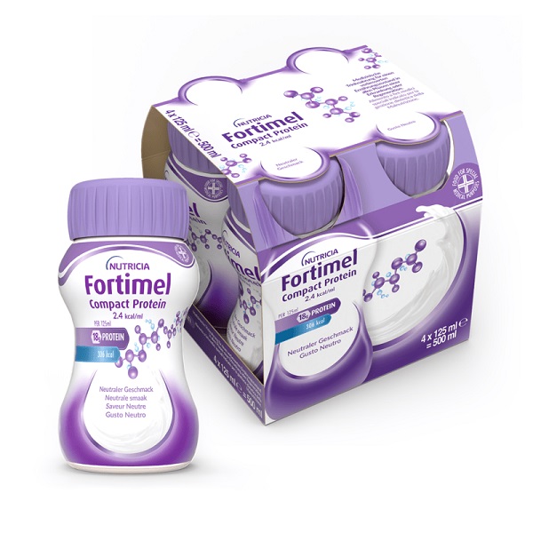 NUTRICIA FORTIMEL COMPACT PROTEIN GUSTO NEUTRO 4 BOTTIGLIE DA 125 ML - farmagiri