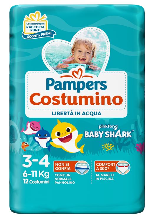 PAMPERS COSTUMINO BABY SHARK CP S3-4 12 PEZZI - farmagiri