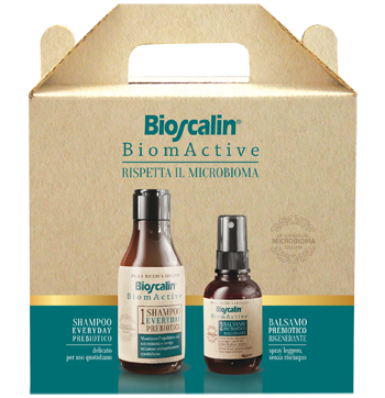 BIOSCALIN BIOMACTIVE COFANETTO NATALE SHAMPOO EVERYDAY PREBIOTICO 200 ML + BALSAMO PREBIOTICO RIGENERANTE 100 ML - farmagiri