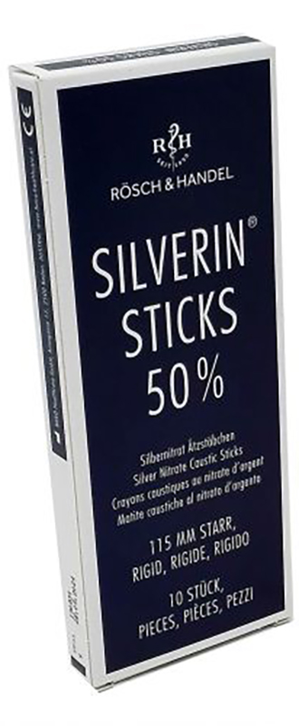 MATITA CAUSTICA SILVERIN NITRATO D'ARGENTO 50% RIGIDA LUNGHEZZA 115 MM 10 PEZZI - farmagiri