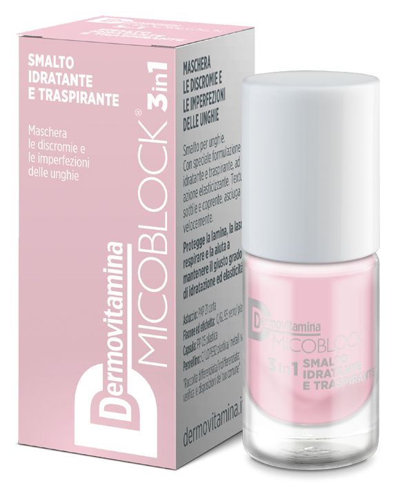 DERMOVITAMINA MICOBLOCK 3 IN 1 SMALTO IDRATANTE E TRASPIRANTE ROSA CHIARO 5 ML - farmagiri