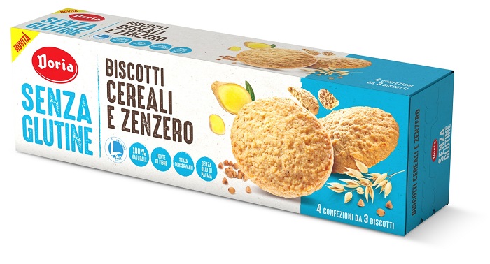 DORIA BISCOTTI CEREALI-ZENZERO 4X37,5 G - farmagiri
