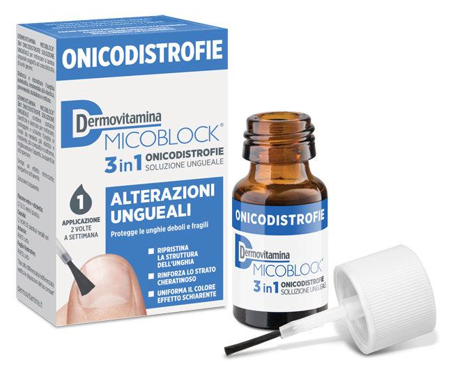 DERMOVITAMINA MICOBLOCK 3 IN 1 ONICODISTROFIE ALTERAZIONI UNGUEALI 7 ML - farmagiri