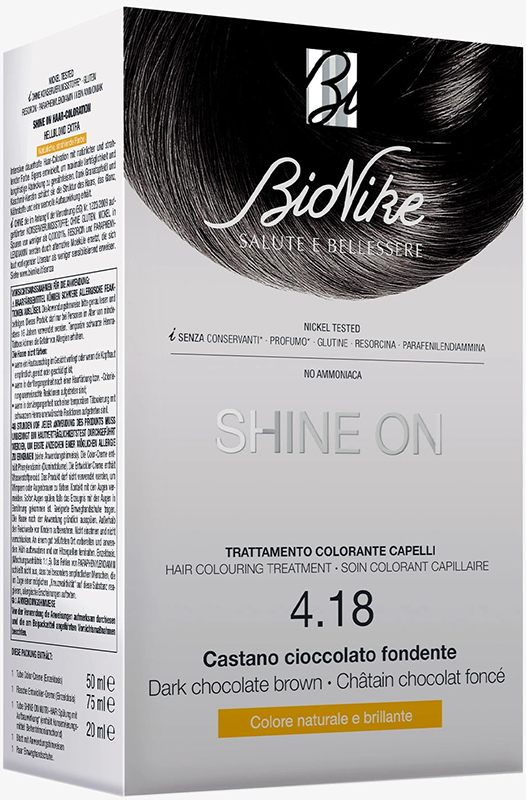 SHINE ON CASTANO CIOCCOLATO FONDENTE 4,18 FLACONE 75 ML + TUBO 50 ML - farmagiri