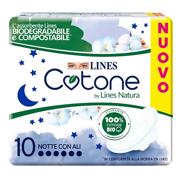 LINES COTONE BIO ULTRA NOTTE 10 PEZZI - farmagiri