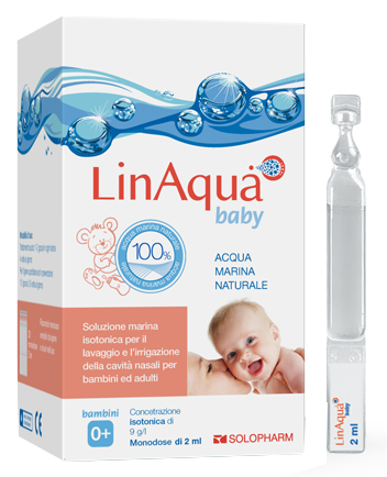 SOLUZIONE ISOTONICA PER LAVAGGI NASALI LINAQUA BABY 30 FLACONCINI MONODOSE 2ML - farmagiri