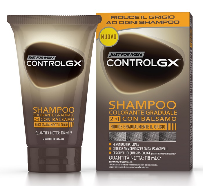 JUST FOR MEN CONTROL GX SHAMPOO COLORANTE GRADUALE 2 IN 1 CON BALSAMO 150 ML - farmagiri