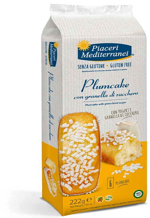 PIACERI MEDITERRANEI PLUMCAKE GRANELLA ZUCCHERO 6 PEZZI 37 G - farmagiri