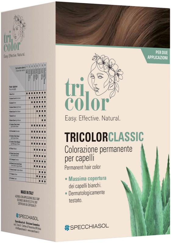 TRICOLOR CLASSIC 4 CASTANO 2 TUBI 50 ML + 2 SHAKER 50 ML + 4 BUSTINE 8 ML - farmagiri