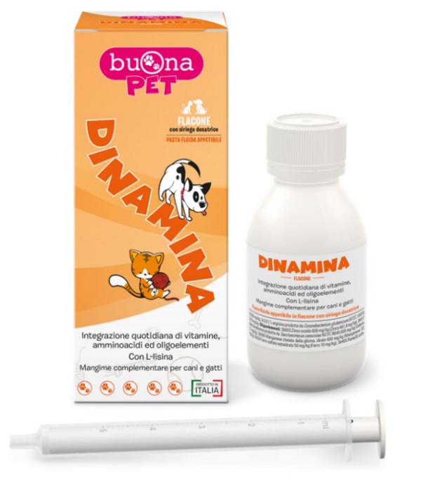 DINAMINA CANI GATTI FLACONE CON SIRINGA DOSATRICE IN PASTA 60 G BUONAPET - farmagiri