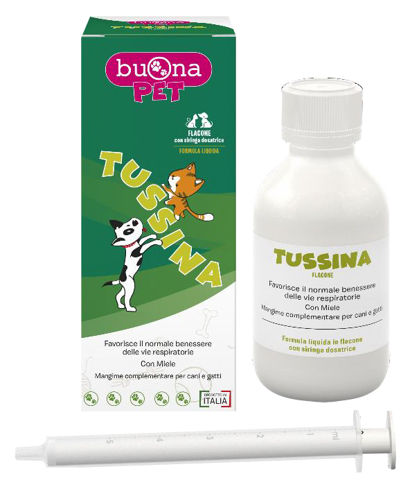 TUSSINA FLACONE CANI E GATTI CON SIRINGA DOSATRICE 100 G BUONAPET - farmagiri