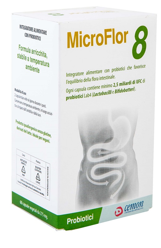 MICROFLOR 8 60 CAPSULE VEGETALI NO FRIGO - farmagiri