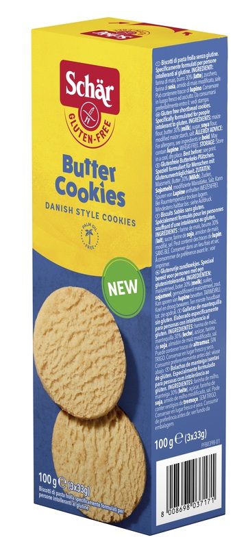 SCHAR BUTTER COOKIES BISCOTTI DI PASTAFROLLA 3 PORZIONI DA 33 G - farmagiri