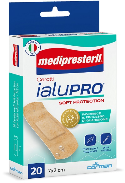 MEDIPRESTERIL CEROTTI IALUPRO SOFT PROTECTION MEDI 7X2CM 20 PEZZI - farmagiri