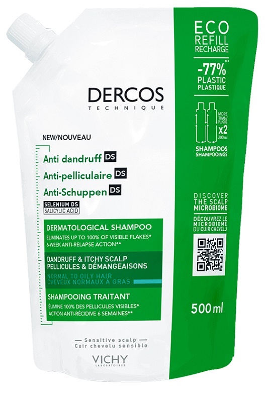 DERCOS ECO RICARICA SHAMPOO ANTI FORFORA 500 ML - farmagiri