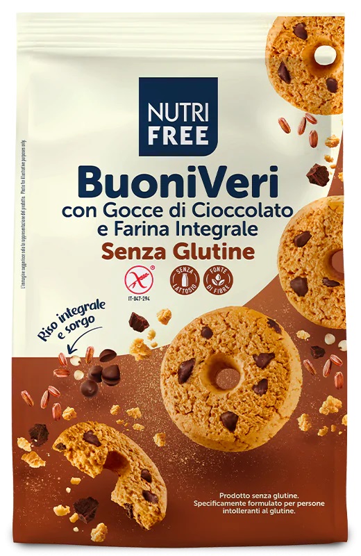 NUTRIFREE BUONI VERI CON GOCCE DI CIOCCOLATO 250 G - farmagiri