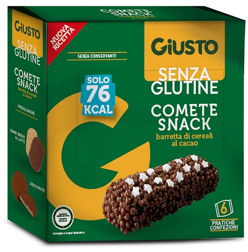 GIUSTO SENZA GLUTINE COMETE SNACK 6 CONFEZIONI DA 20 G - farmagiri