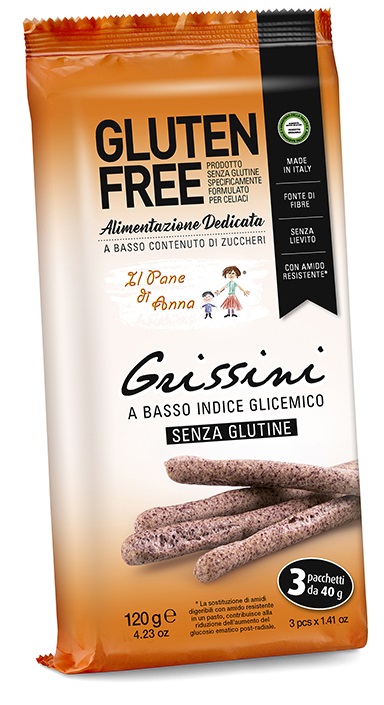 IL PANE DI ANNA GRISSINI A BASSO INDICE GLICEMICO 3 PACCHETTI DA 40 G - farmagiri