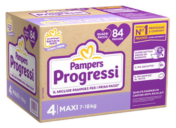 PAMPERS QUADRI PROGRESSI MAXI 84 PEZZI - farmagiri