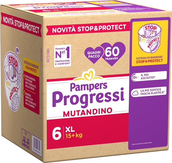 PAMPERS PROGRESSI MUTANDINA QUADRI XL 60 PEZZI - farmagiri