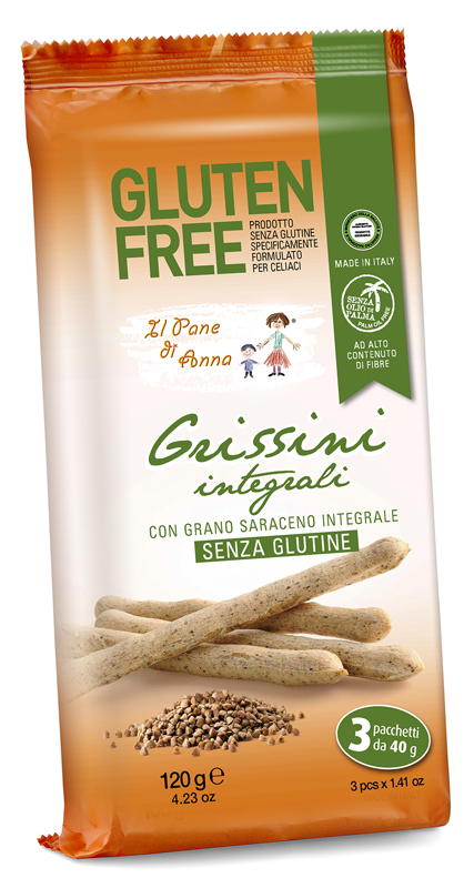 IL PANE DI ANNA GRISSINI INTEGRALI SENZA LATTE 3 PEZZI DA 40 G - farmagiri